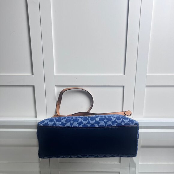 Coach Blue and Tan Signature Shoulder Bag - Picture 8 of 8